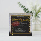 Invitation Parties scintillant Élégante Calligraphie Dîner de (Debout devant)