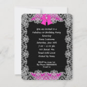 Invitation Parties scintillant élégante Hot rose Stiletto Fab (Dos)