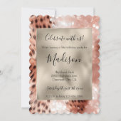 Invitation Parties scintillant élégante rose Gold Leopard Gli (Devant)
