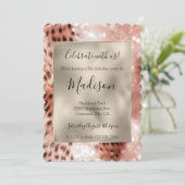 Invitation Parties scintillant élégante rose Gold Leopard Gli (Debout devant)