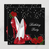 Invitation Parties scintillant élégante talons hauts Rose rou (Devant / Derrière)