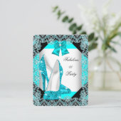 Invitation Parties scintillant élégante Turquoise Blue Stilet (Debout devant)