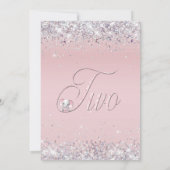 Invitation Parties scintillant Eléphant rose 2e fête d'annive (Dos)