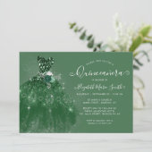 Invitation Parties scintillant Emerald Green Robe d'argent Qu (Debout devant)
