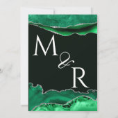 Invitation Parties scintillant émeraude noire et verte marbre (Dos)