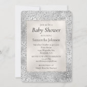 Invitation Parties scintillant Empreinte de léopard argent Lu (Devant)