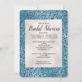 Invitation Parties scintillant Empreinte de léopard bleu turq (Devant)