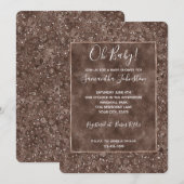 Invitation Parties scintillant Empreinte de léopard Brown au  (Devant / Derrière)