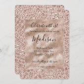 Invitation Parties scintillant Empreinte de léopard de purée  (Devant / Derrière)