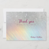 Invitation Parties scintillant en argent arc-en-ciel holograp (Devant)