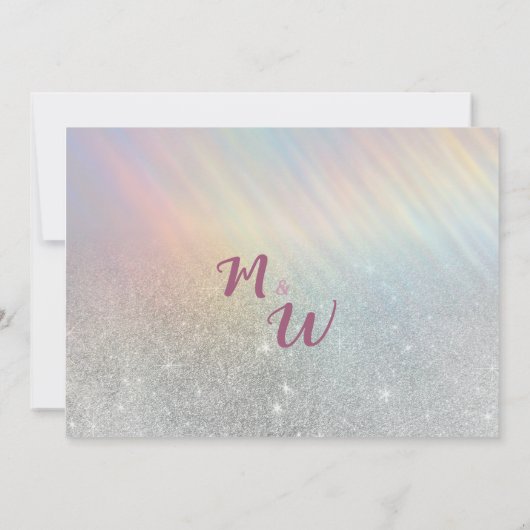 Invitation Parties scintillant en argent arc-en-ciel holograp (Dos)