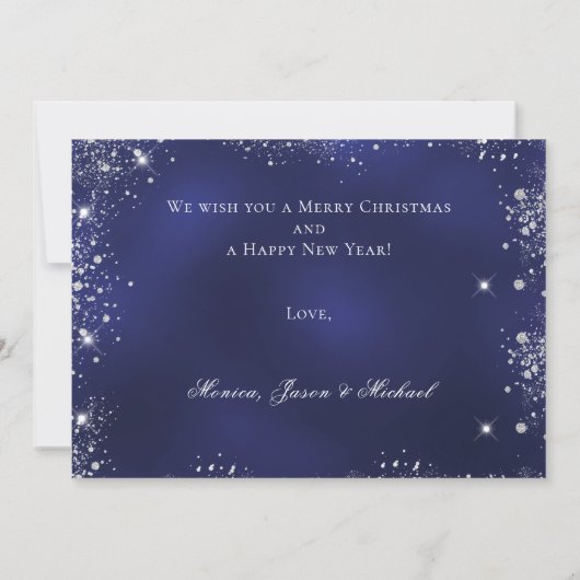 Invitation Parties scintillant en argent bleu fenêtre photo C (Dos)