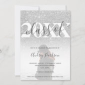 Invitation parties scintillant en argent bleu turquoise 2020 (Devant)