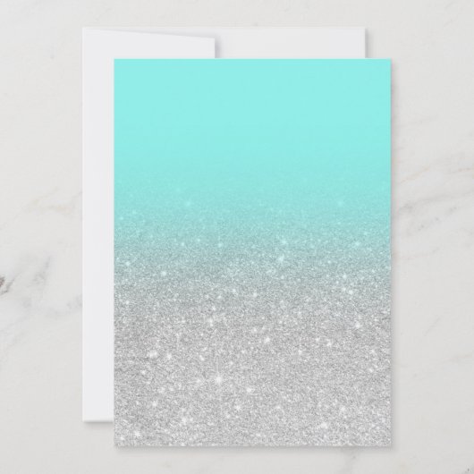 Invitation parties scintillant en argent bleu turquoise 2020 (Dos)
