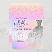 Invitation Parties scintillant en argent Bokeh robe Ombre Fêt (Devant / Derrière)
