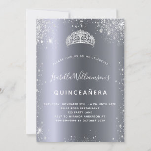 Invitation Parties scintillant en argent de Quinceanera couro