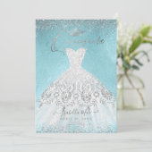 Invitation Parties scintillant en argent de Quinceanera, do-i (Debout devant)