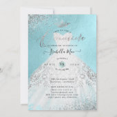 Invitation Parties scintillant en argent de Quinceanera, do-i (Dos)