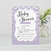 Invitation Parties scintillant en argent et Baby shower pour (Debout devant)