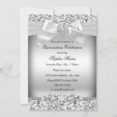 Invitation Parties scintillant en argent et bijoux Bow Quince (Devant)
