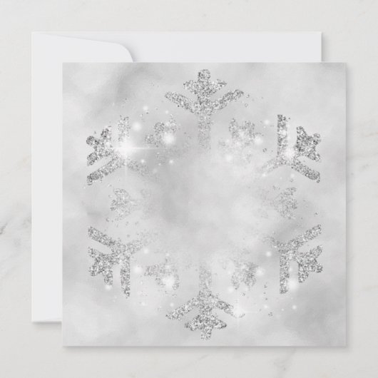 Invitation Parties scintillant en argent et ruban bleu | Fête (Dos)