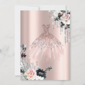 Invitation Parties scintillant en argent, habiller Roses doux (Dos)