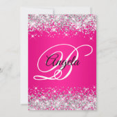 Invitation Parties scintillant en argent Hot rose Ombre Fancy (Dos)