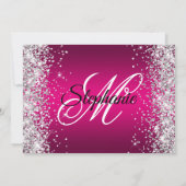 Invitation Parties scintillant en argent Hot rose Ombre Fancy (Dos)