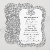 Invitation Parties scintillant en argent Infinity  (Devant / Derrière)