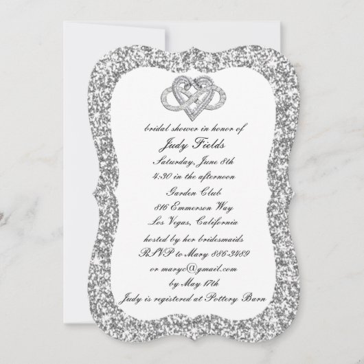 Invitation Parties scintillant en argent Infinity  (Devant)