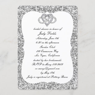 Invitation Parties scintillant en argent Infinity