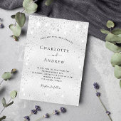 Invitation Parties scintillant en argent mariage moderne élég