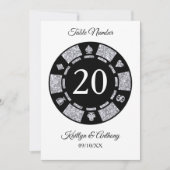 Invitation Parties scintillant en argent Monogram Poker Chip  (Devant)