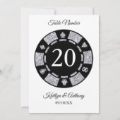Invitation Parties scintillant en argent Monogram Poker Chip  (Dos)
