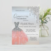 Invitation Parties scintillant en argent, robe Argent15e anni (Debout devant)