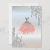 Invitation Parties scintillant en argent, robe Argent15e anni (Dos)