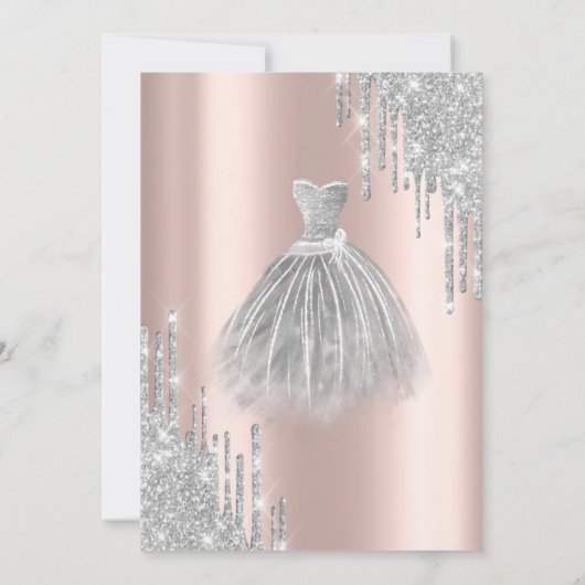 Invitation Parties scintillant en argent, Robe en argent 21e  (Dos)