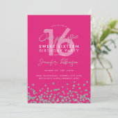Invitation Parties scintillant en argent rose chaud Surprise  (Debout devant)