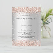 Invitation Parties scintillant en argent rose mariage d'or (Debout devant)