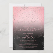 Invitation Parties scintillant en argent rose princesse Confe (Devant)