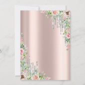 Invitation Parties scintillant en argent, Rose Rose Gold 80e (Dos)