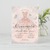 Invitation Parties scintillant en argent rose Rose Rose Rose  (Debout devant)