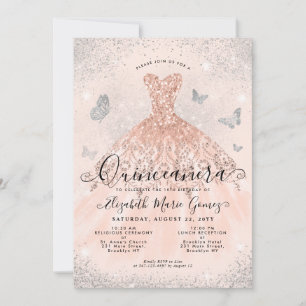 Invitation Parties scintillant en argent rose Rose Rose Rose 