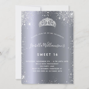 Invitation Parties scintillant en argent tiara couronne Sweet