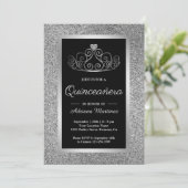 Invitation Parties scintillant en argent Tiara Princess Black (Debout devant)