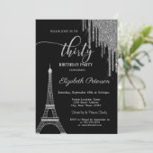 Invitation Parties scintillant en argent, Tour Eiffel 30t Ann (Debout devant)