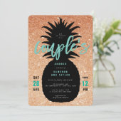 Invitation Parties scintillant en cuivre Pineapple Couple Inv (Debout devant)