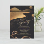 Invitation Parties scintillant en cuivre typographie Restaura (Debout devant)