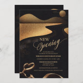 Invitation Parties scintillant en cuivre typographie Restaura (Devant / Derrière)