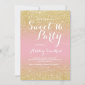 Invitation Parties scintillant en faux or gris moderne ombre  (Devant)
